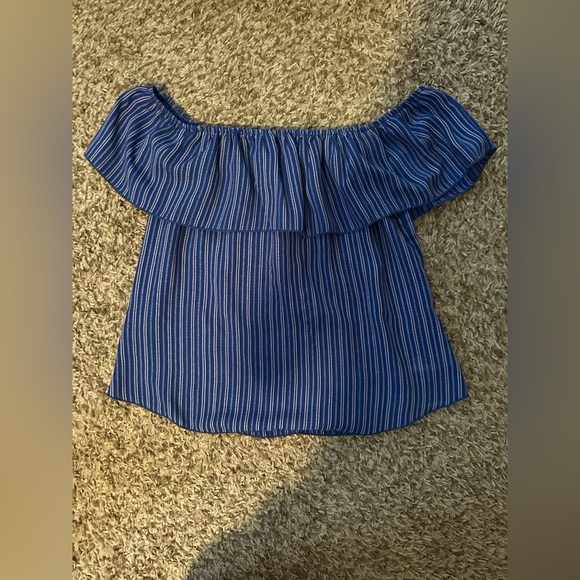 Blue off shoulder top - Picture 1 of 1